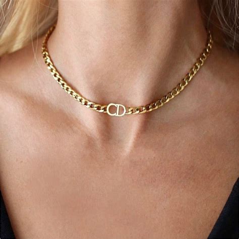 dior gold cd necklace|dior petit cd choker necklace.